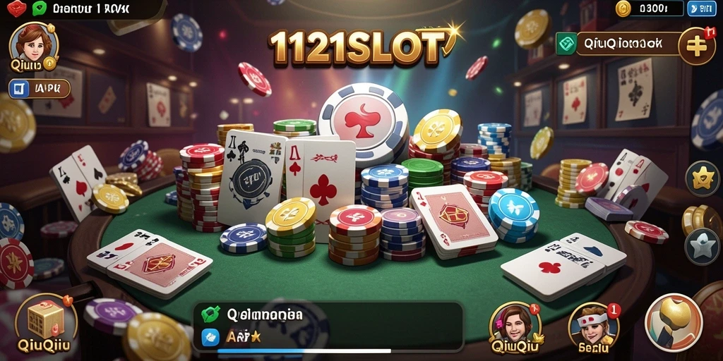 Tampilan gameplay seru dari 1121SLOT dengan kartu QiuQiu.