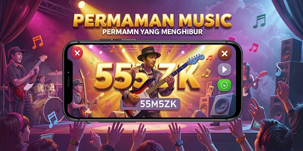 Gameplay seru dan dinamis dalam 555ZK yang penuh dengan musik.