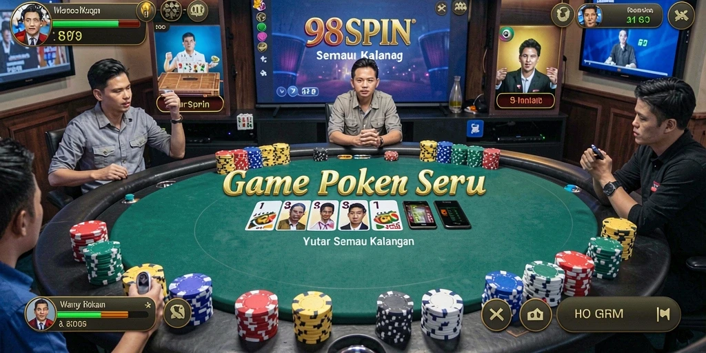 Screenshot gameplay 98SPIN menampilkan suasana permainan poker yang seru.