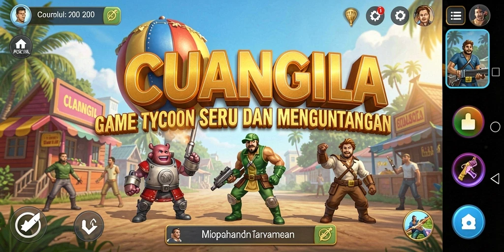 Screenshot CUANGILA menampilkan momen seru dalam gameplay Tycoon.