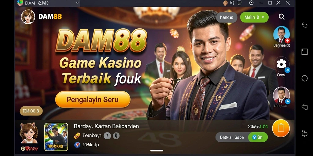 Tangkapan layar gameplay menarik dari DAM88 yang menunjukkan suasana kasino.