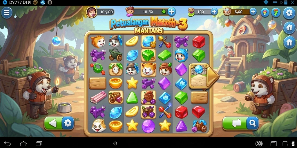 Tampilan gameplay seru dari DY777 dalam genre Match-3.