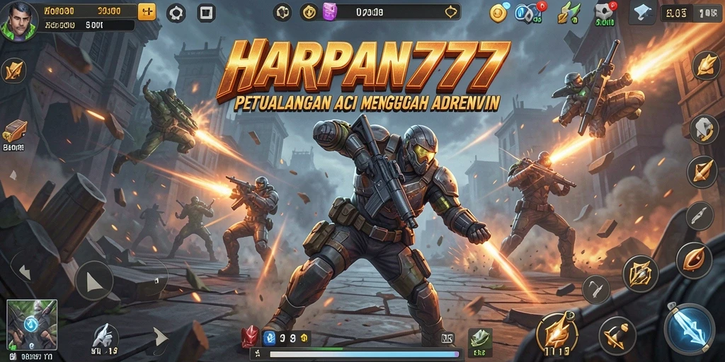 Tampilan mendebarkan dari gameplay HARAPAN777 dengan aksi penuh intensitas.