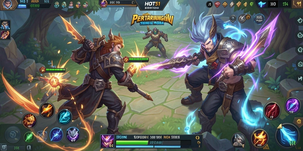 Tampilan menarik dari gameplay HOT51 saat pertarungan intens.