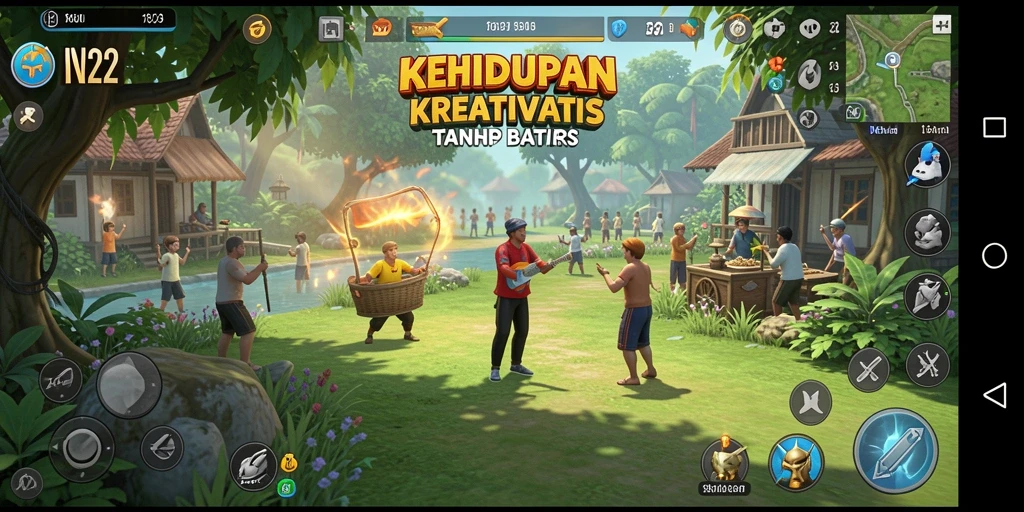 Tampilan gameplay IN22 yang memukau dalam simulasi kehidupan.