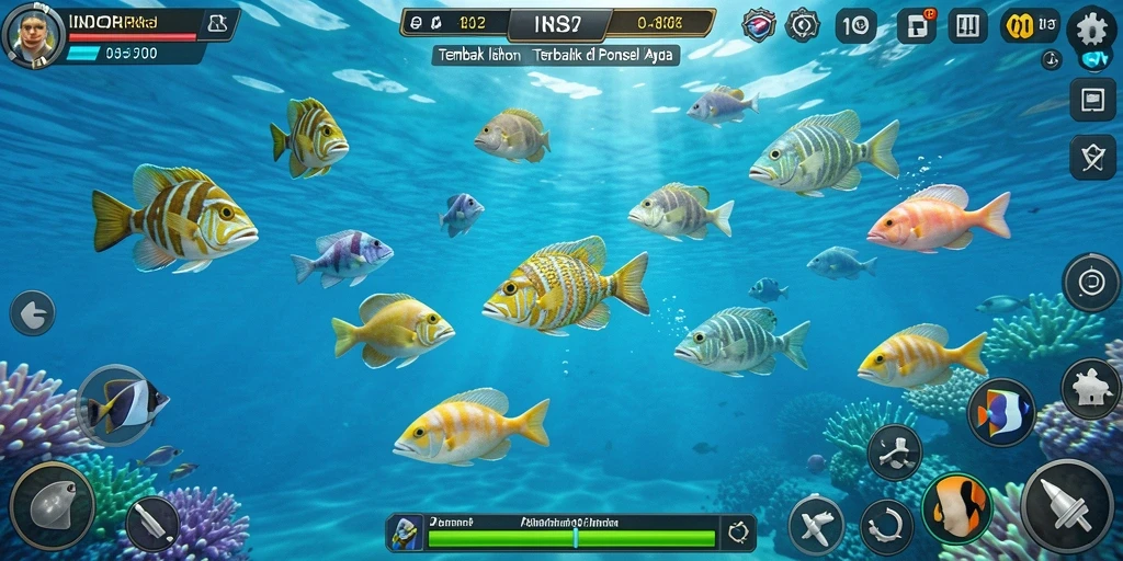 Tangkapan layar gameplay INDORP yang mengasyikkan dengan aksi tembak ikan.