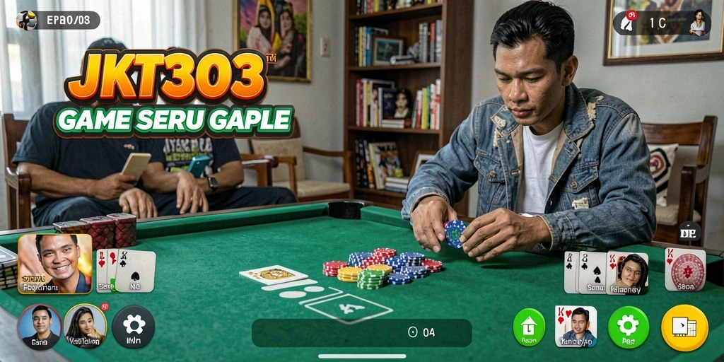 Tampilan menarik dari gameplay Gaple di JKT303.