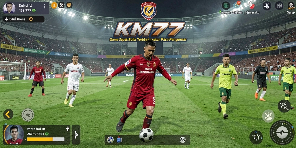 Screenshot gameplay KM777 yang menunjukkan aksi seru di lapangan.