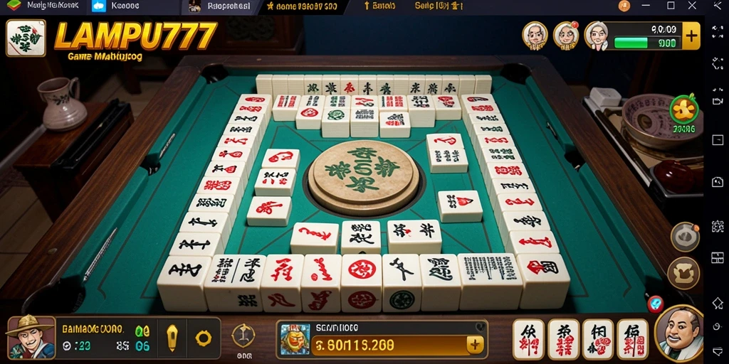 Tampilan gameplay Mahjong yang seru dan menarik di LAMPU777.