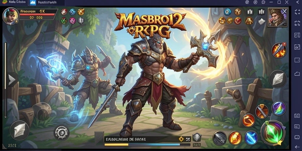Screenshot gameplay menunjukkan pertarungan seru di dunia RPG.