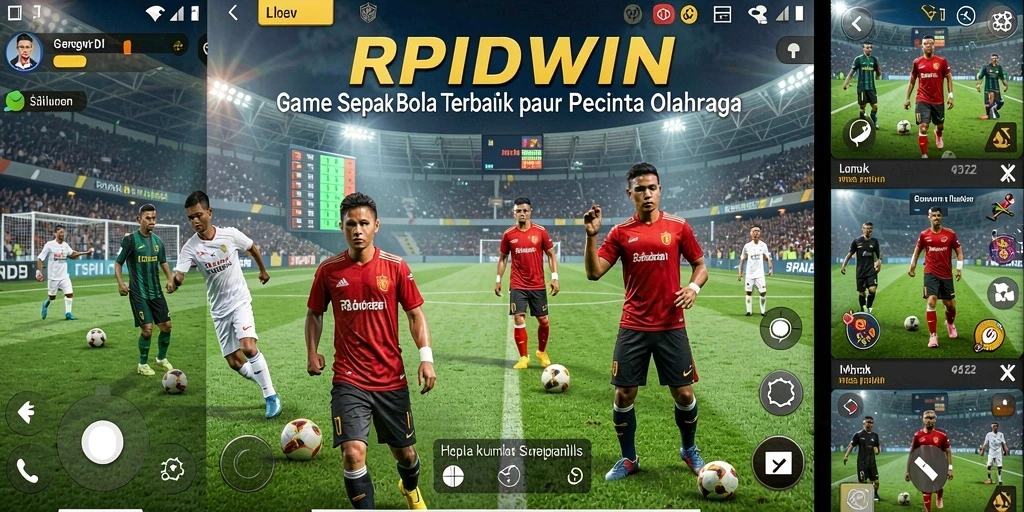 Tampilan gameplay RPIDWIN yang memukau dan penuh aksi sepak bola.