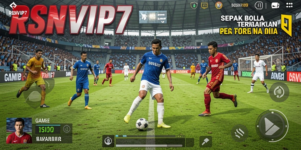 Tampilan gameplay seru RSNVIP7 dengan aksi sepak bola yang mendebarkan.
