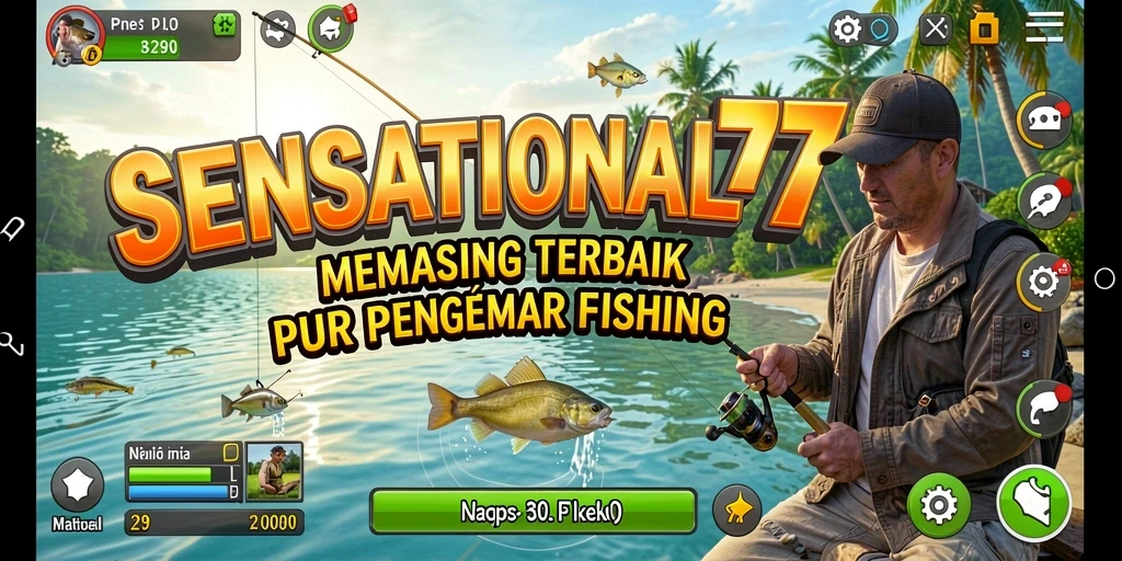 Tampilan gameplay SENSATIONAL77 yang menampilkan serunya memancing.