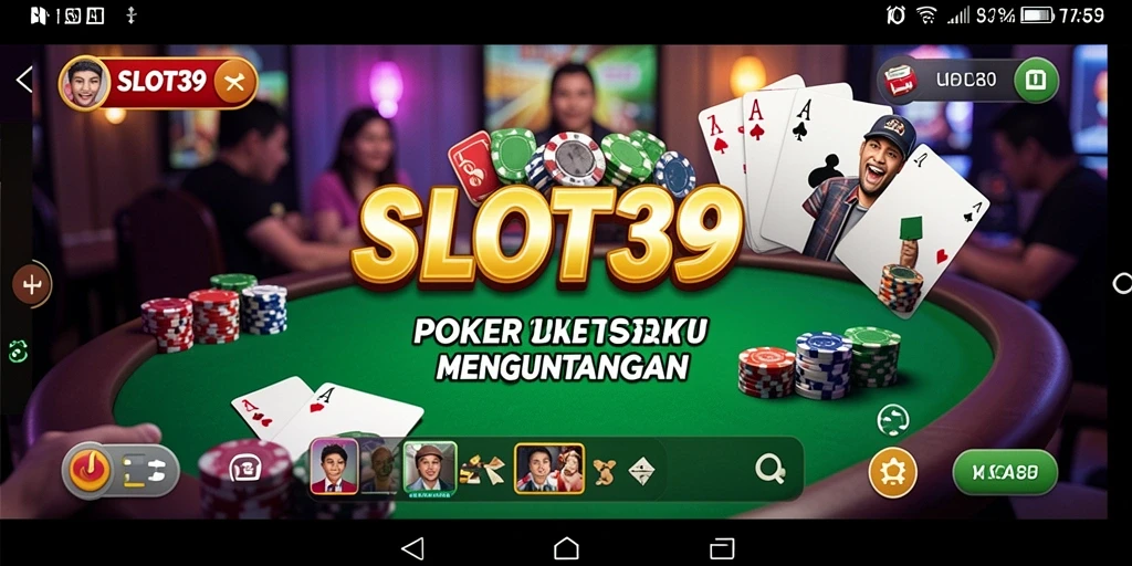 Gameplay SLOT39 menampilkan suasana poker yang seru dan kompetitif.