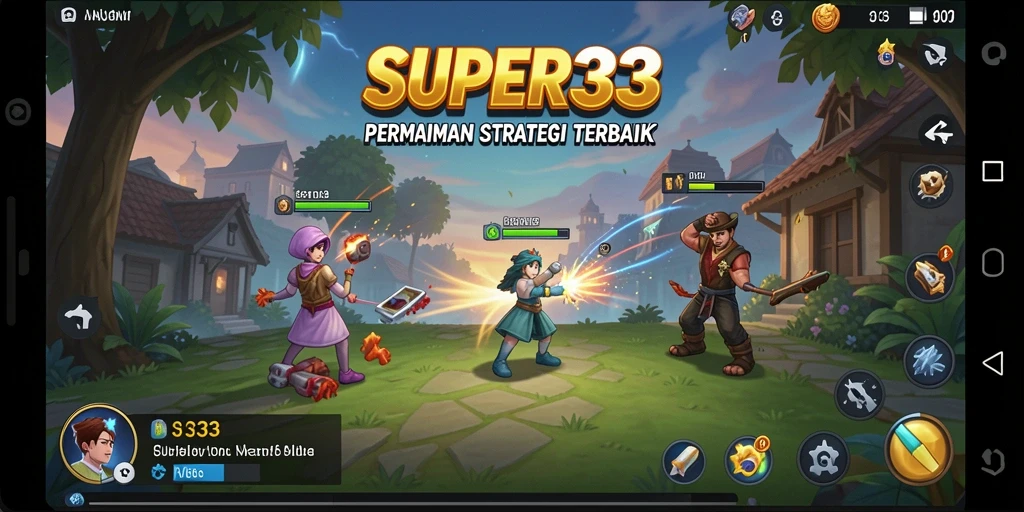 Screenshot menunjukkan gameplay intens di dalam SUPER33.
