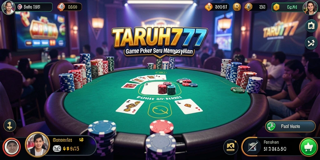 Tampilan gameplay TARUH777 yang penuh aksi dan strategi poker.