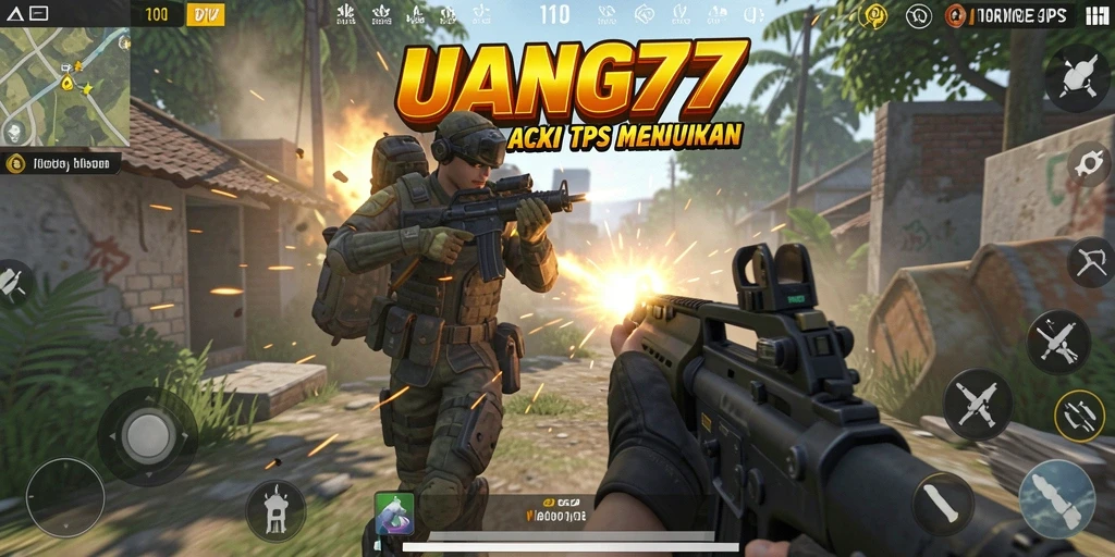 Screenshot UANG77 menampilkan aksi seru dalam pertempuran TPS.
