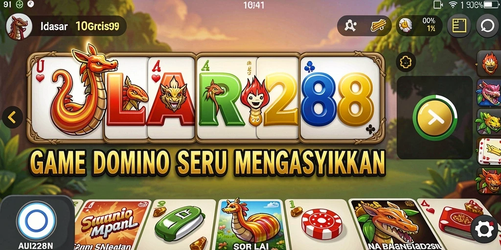 Tampilan menawan dari gameplay ULAR288 dalam permainan Domino.