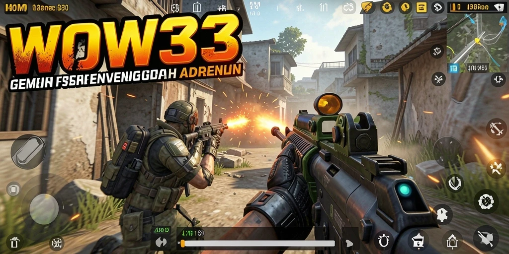 Tampilan gameplay WOW33 yang mendebarkan dalam pertempuran FPS.