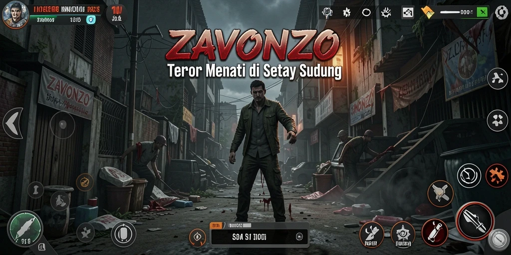 Tampilan dramatis gameplay ZAVONZO yang mendebarkan.